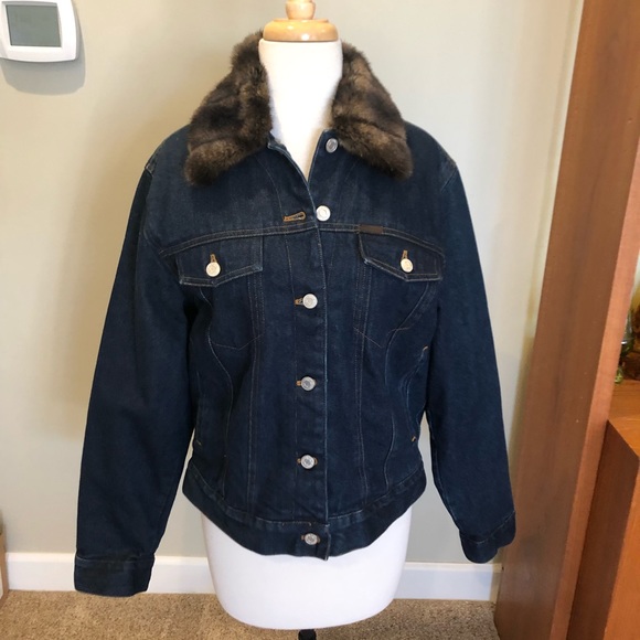 ralph lauren jeans jacket with fur collar